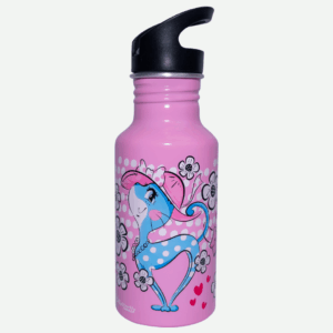 Aluminium Drinking Bottle - 500ml (polka Cat)