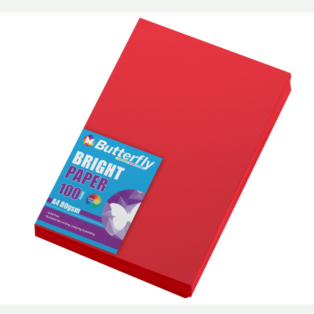 Paper A4 80gsm Bright Pack Of 100 red The Hubble Stationery paper-a4-80gsm-bright-pack-of-100-red-the-hubble-stationery