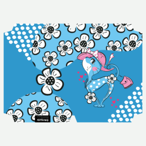 Book Covers - A4 Pre-cut Paper (Polka Cat) - 5 Per Pack