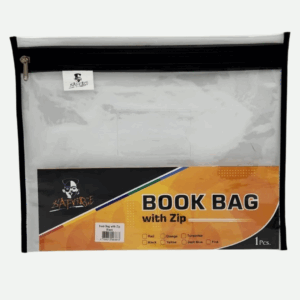D Afrique Zip Book Bag A4 Clear Black