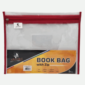D Afrique Zip Book Bag A4 Clear Pink