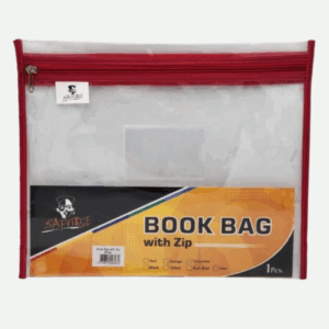 D Afrique Zip Book Bag A4 Clear Red