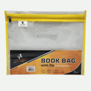 D Afrique Zip Book Bag A4 Clear Yellow