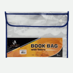D Afrique Velcro Book Bag A4 Clear Blue