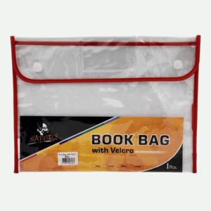 D Afrique Velcro Book Bag A4 Clear Red