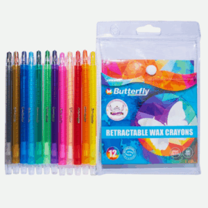 Butterfly Crayons - Wax (12) Retractable